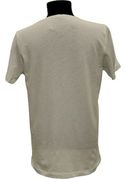 – Erkek Cep Çizgili Baskılı T-Shirt –beyaz fırsatları