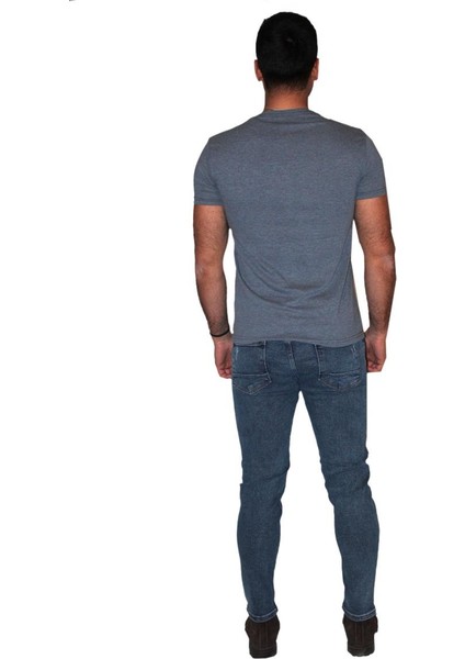 – Erkek Tek Cepli Melanj T-Shirt – Indigo fiyatları