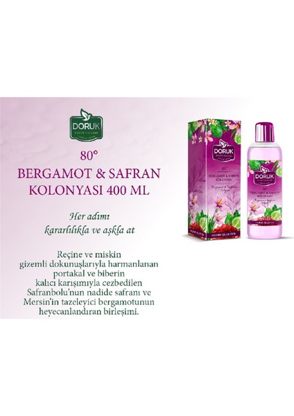 Doruk Bergamot & Safran Kolonyası 80° 400 ml