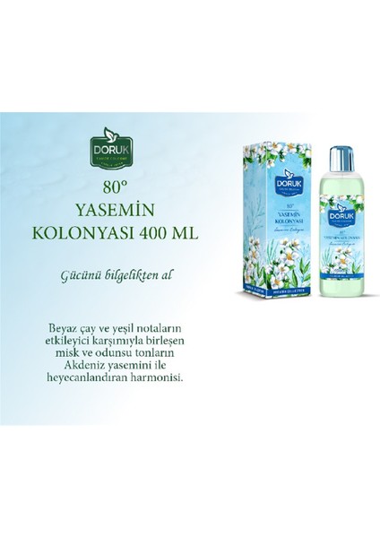 Doruk 400ml Pet Yasemin Kolonyası