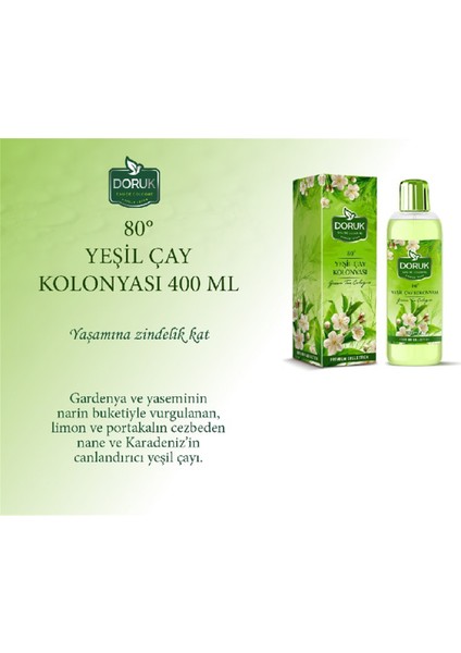 Yeşil Çay Kolonyası 80° 400 ml modelleri