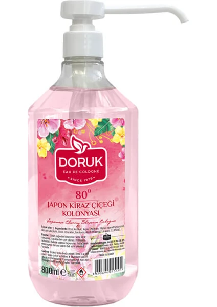 Doruk Japon Kiraz Çiçeği Kolonyası 80° Püskürtmeli 800 ml