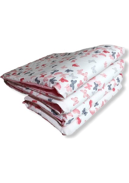 Bebek/çocuk Beşik Kenar Koruma 80X180 Beşik Için (4 Parça) Kelebekli/pembe