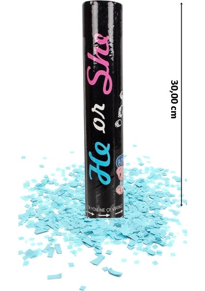 Cinsiyet Belirleme Parti Konfetisi 30 cm - Mavi fiyatları