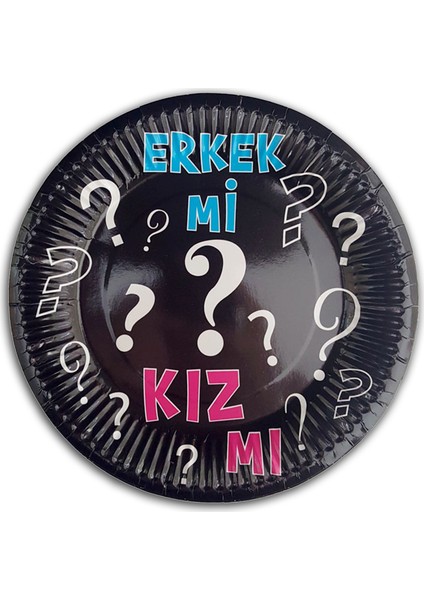 Cinsiyet Belirleme Partisi Karton Tabak - 23cm x 8 Adet