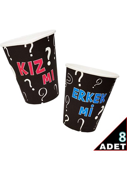 Cinsiyet Belirleme Partisi Karton Bardak - 8 Adet