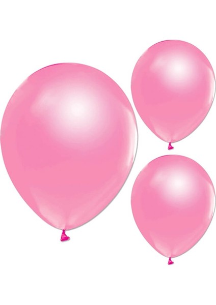 Balon Standlı, 7 Adet - Metalik Pembe Balon