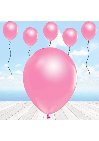 Balon Standlı, 7 Adet - Metalik Pembe Balon