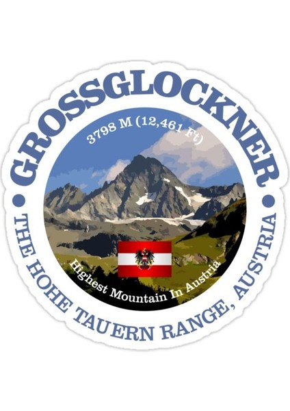 Grossglockner (P) Sticker Araba Oto Arma Duvar Sticker Ev Dekoratif Çıkartma 15 cm