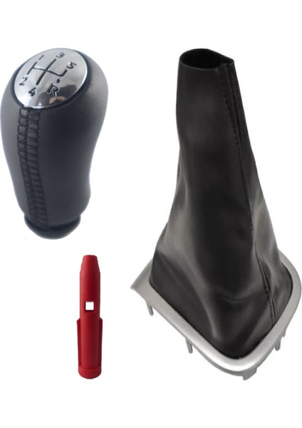 Renault Megane 3 Gri Çerçeve Körük ve Deri Kaplama Vites Topuzu