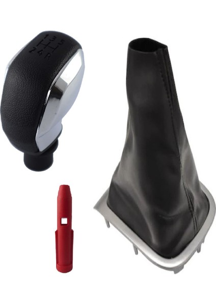 Renault Fluence Gri Çerçeve Körük ve Krom Spor Vites Topuzu