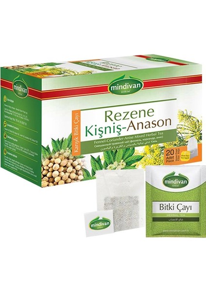 Rezene Kişniş Anason Çayı 20'Li Bitki Çayı