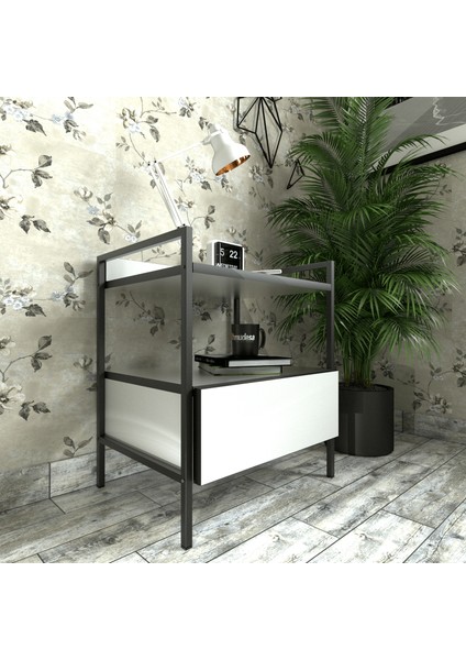 Modern Komodin Metal Ahşap Çekmeceli Komidin Metal Ayaklı Raf modelleri