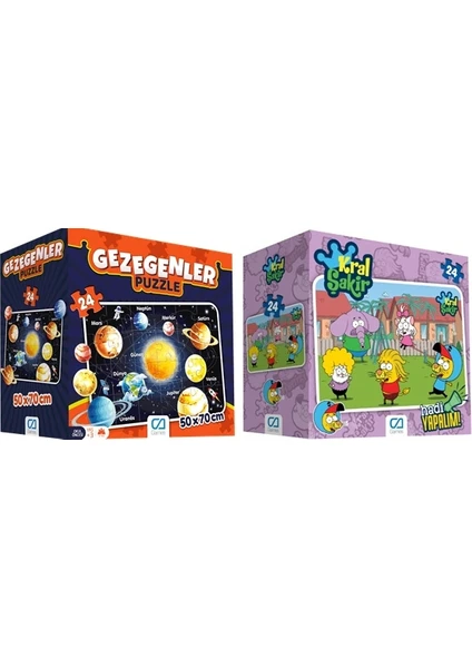 Ca Games Gezegenler + Kral Şakir Yer Puzzle (2'li Set)