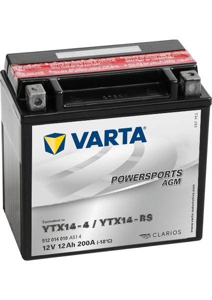YTX14-BS (YTX14-4) Motosiklet Aküsü