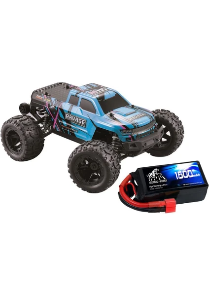 Haıboxıng 1/16TH Scale 4WD Brushless Truck Uzaktan Kumandalı Araba Rtr (Mavi) + 1500 Mah 7.4V 2s 30C Lipo Batarya