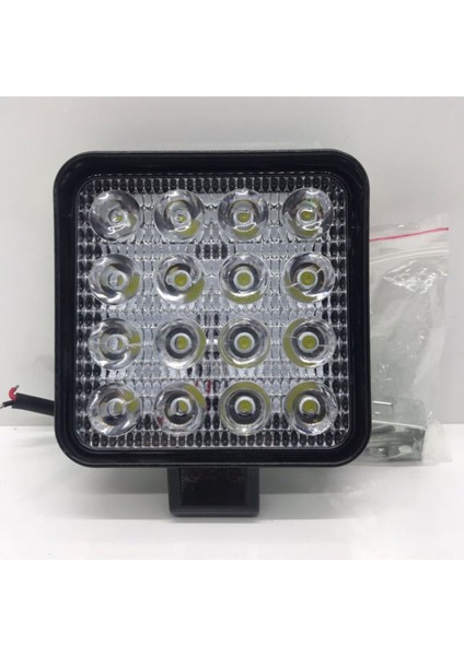 Çalışma Sis Lambası Kare 16 LED 48 Watt