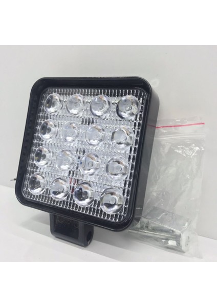 Çalışma Sis Lambası Kare 16 LED 48 Watt