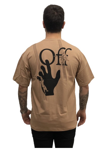 Sırt Göğüs Baskılı Overseze Bol Kesim Pamuk Erkek Spoe Tşört