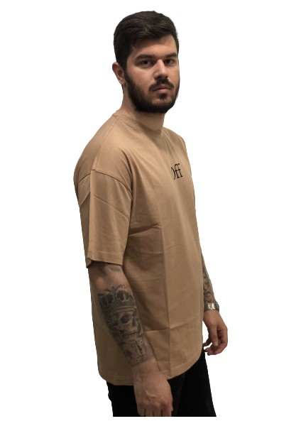 Sırt Göğüs Baskılı Overseze Bol Kesim Pamuk Erkek Spoe Tşört fiyatları