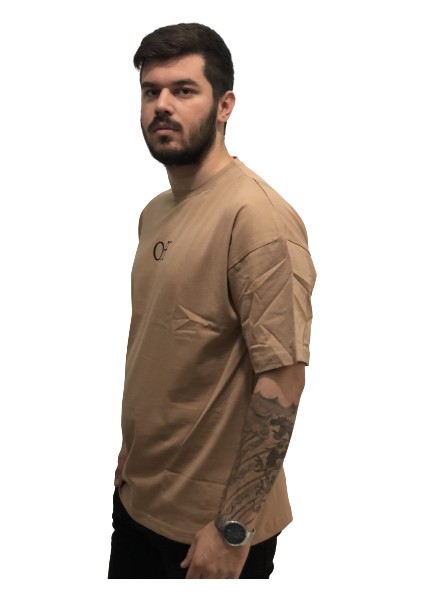 Sırt Göğüs Baskılı Overseze Bol Kesim Pamuk Erkek Spoe Tşört fırsatları