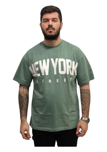 Ter Tutmayan Pamuk Bol Kesim Oversize Motto Erkek Tşört