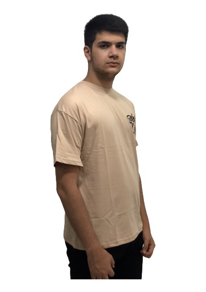 Motto Dijital Baskılı Outdoor Pamuk Oversize Erkek Tşört