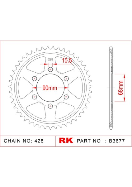 Honda Cb 125 R Rk Çelik Arka Dişli B3677-47(2018-2020)