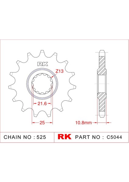 Benellı TRK 502 Rk Çelik Ön Dişli C5044-14 (2017-2018)