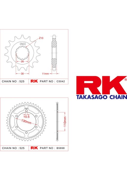 Yamaha TRACER 700 Rk Ön Arka Dişli Set 525 - 16/43 T (2016-2019)