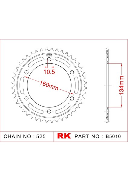 Honda CBR 1000 RR Rk Çelik Arka Dişli B5010-43 (2017-2019)