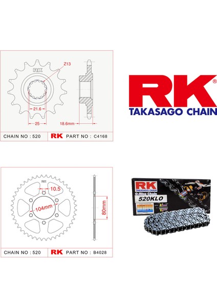 Kawasaki Z 750 S Rk Zincir Dişli Set 520 KLO O-Ring 15/43T (2005-2006)