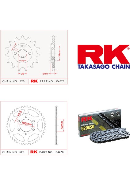Hyosung Gv 250 Rk X-Ring Zincir Dişli Set 500 XSO-14/46T(2004-2015)