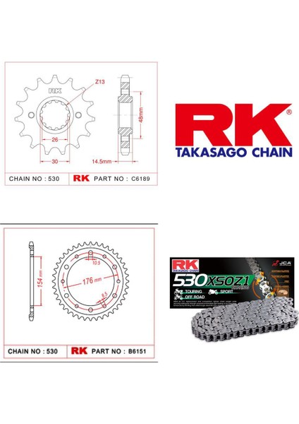 Honda VFR 800 X CROSSRUNNER ABS Rk X-ring Zincir Dişli Set 530 XSO-16/43T (2011-2014)