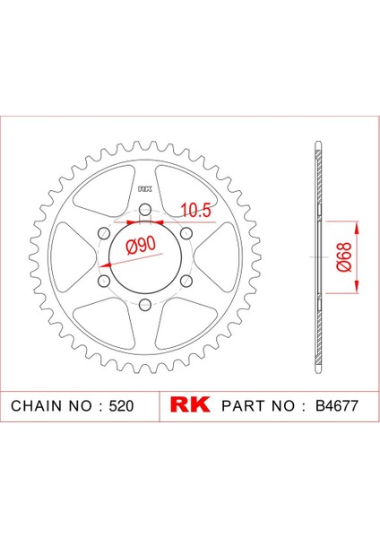 Honda CB 250 R RK Çelik Arka Dişli B4677-36 (2018)