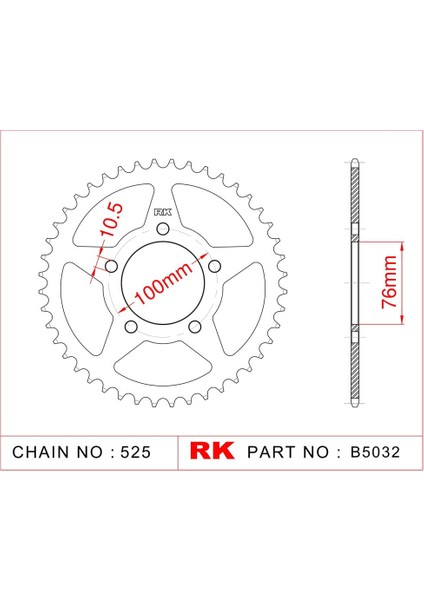 Benellı Trk 502 Rk Çelik Arka Dişli B5032-42 (2017-2018)