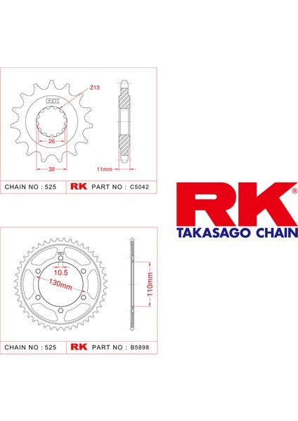 Yamaha TRACER 900 Rk Ön Arka Dişli 525 - 16/45 T (2013-2020)