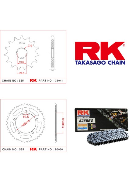 Suzuki GSR 600 Rk Zincir Dişli Set 525 ERO O-Ring 16/48T (2004-2010)