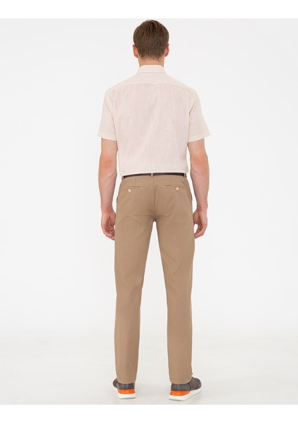 Erkek Vizon Regular Fit Kanvas Pantolon 50233235-VR052