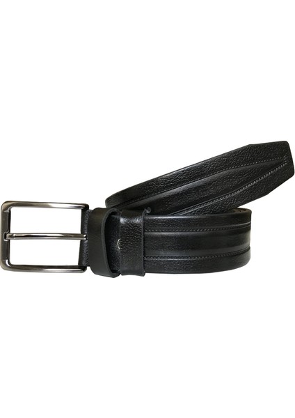 2'li Desenli Süper Set Kahverengi, Siyah 4 cm Deri Kemer