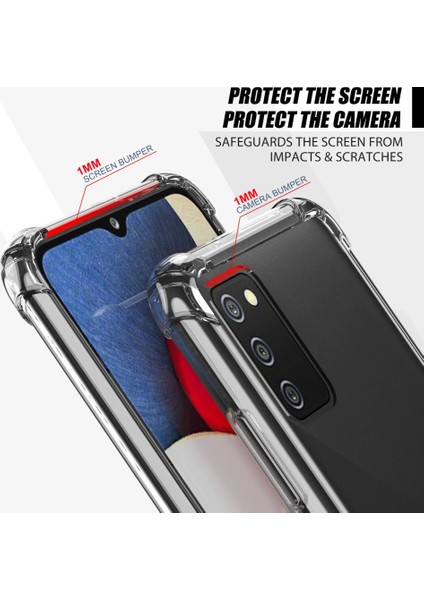 Samsung Galaxy A02S Kılıf Anti Shock Darbe Emici Şeffaf Silikon Olex modelleri