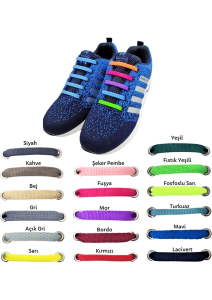 Rengarenk Converse Spor Ayakkabı Yassı Bağcığı 120 cm