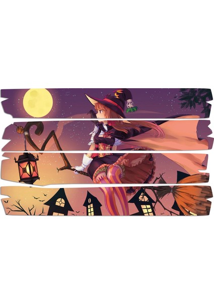 Anime Cadı Süpürge Kız Mdf Tablo 0103 (Model E)
