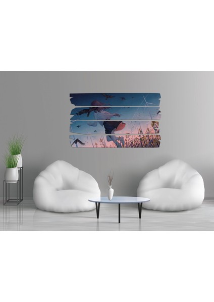 Anime Kız Rüzgar Türbini Kuşlar Mdf Tablo 0033 (Model E) fiyatları