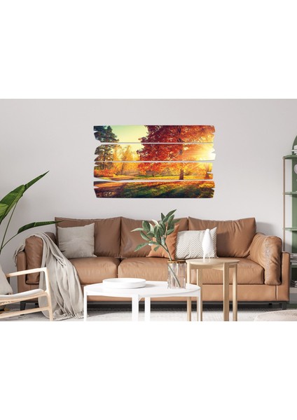 Sonbahar Ağaç Yapraklar Mdf Tablo 0643 (Model E)