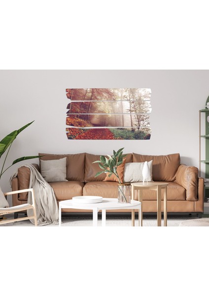 Sonbahar Ağaçlar Yol Mdf Tablo 0652 (Model E)