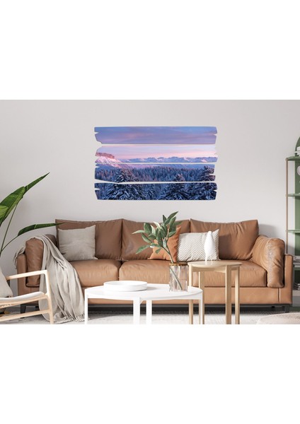 Kar Kış Ağaçlık Orman Mdf Tablo 0666 (Model E)