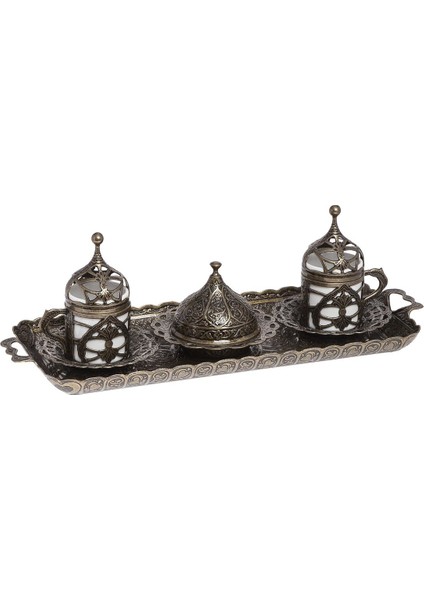 Osmanlı Hürrem Sultan Türk Kahvesi Seti 2 Kişilik - Antik Sarı