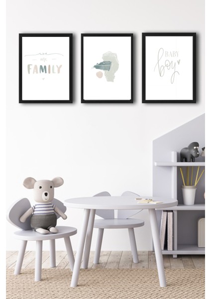 Çerçeveli Poster Set Erkek Bebek