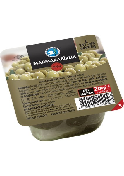 Kahvaltılık Piknik Yeşil Zeytin 80 x 20 gr